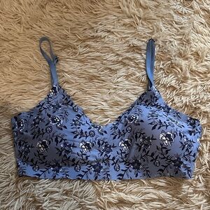 Lucky Brand Floral Print Bralette in Blue